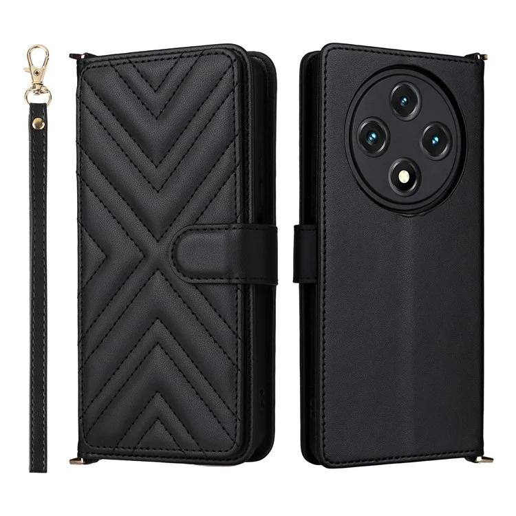 Standfunktion Brieftasche Hülle mit Schulter- / Handgelenkband für Umidigi G100A / G100 5G / G100 Lederhülle - Schwarz