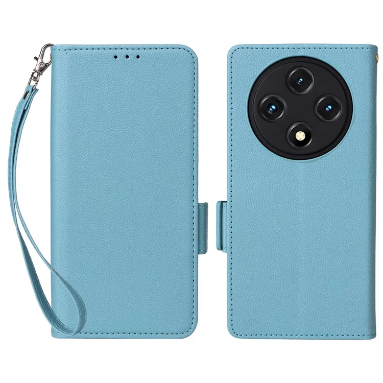 PU-Lederetui mit Handschlaufe für Umidigi G100A / G100 5G / G100 Litschitextur Wallet Handyhülle - Babyblau