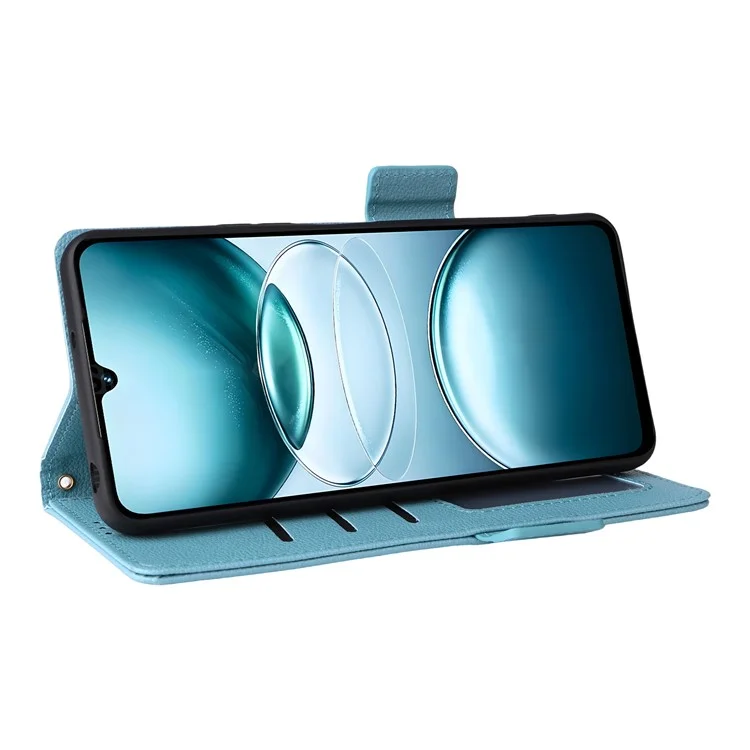 PU-Lederetui mit Handschlaufe für Umidigi G100A / G100 5G / G100 Litschitextur Wallet Handyhülle - Babyblau