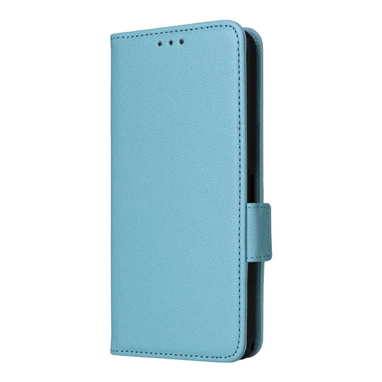 PU-Lederetui mit Handschlaufe für Umidigi G100A / G100 5G / G100 Litschitextur Wallet Handyhülle - Babyblau