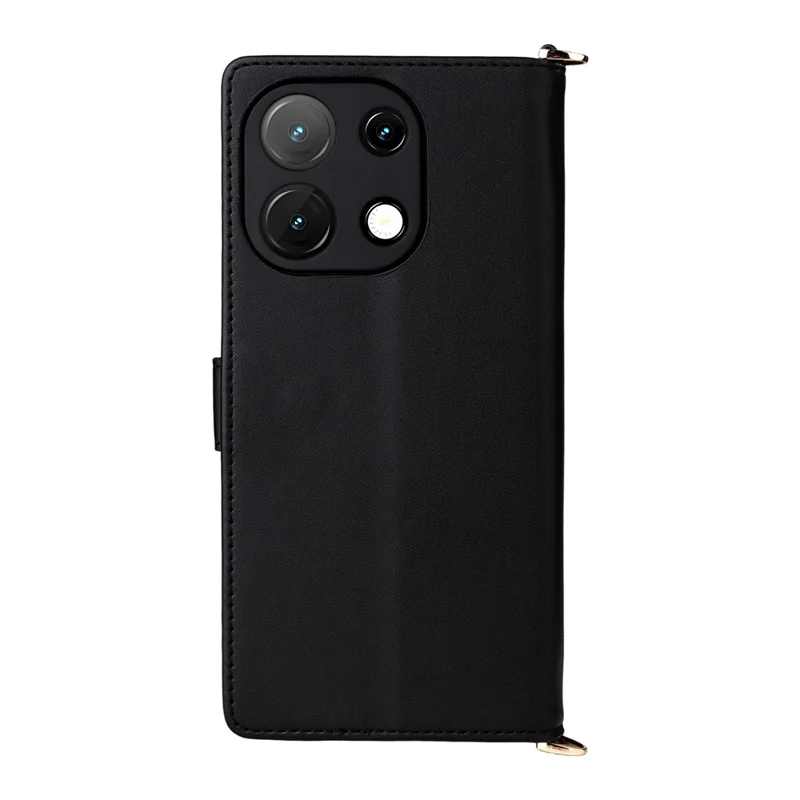 Stand Wallet Case with Shoulder  /  Wrist Strap For Umidigi Note 100A  /  Note 100 5G  /  Note 100 Leather Phone Cover - Black
