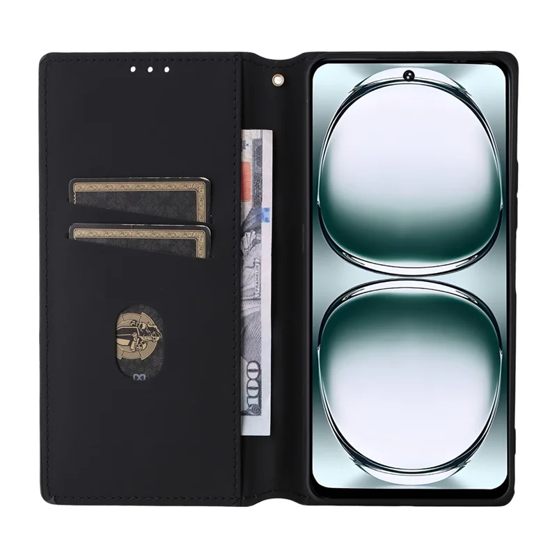Leather Case For Umidigi Note 100A  /  Note 100 5G  /  Note 100 Wallet Rhombus Imprinted Phone Cover - Black
