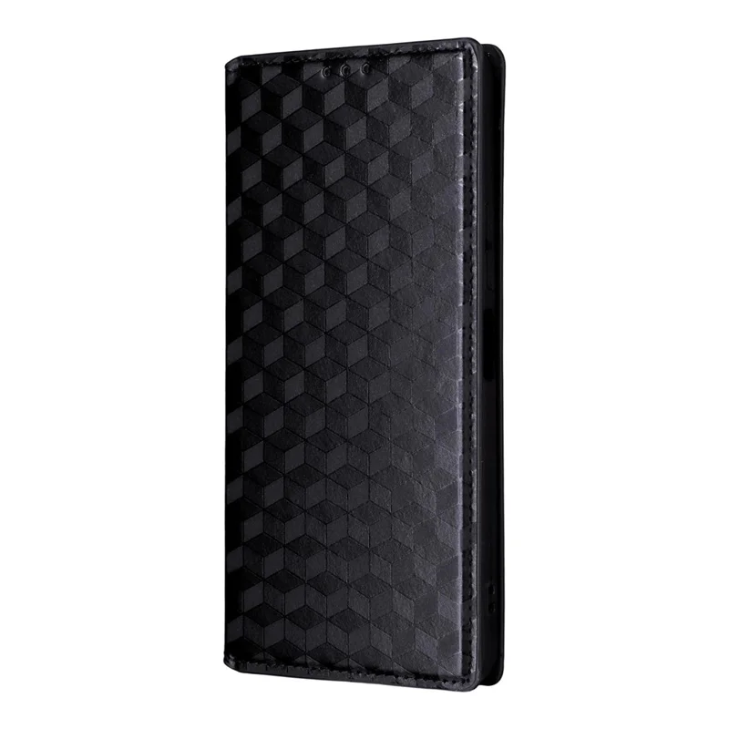 Leather Case For Umidigi Note 100A  /  Note 100 5G  /  Note 100 Wallet Rhombus Imprinted Phone Cover - Black
