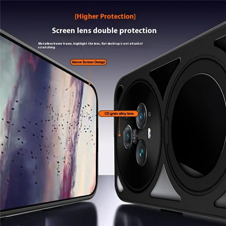 For Honor Magic5 Case Magnetic Kickstand Hollow Heat Dissipation Silicone + PC + Metal Bumper Phone Cover - Black