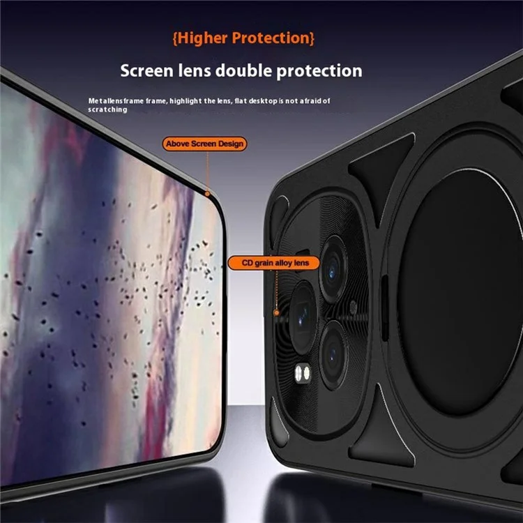 Étui For Honor Magic6 5G avec Béquille Magnétique Dissipation Thermique Creuse Silicone + PC + Pare-chocs Métallique - Noir