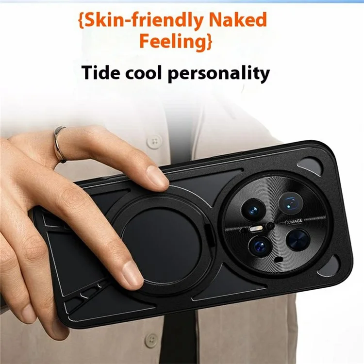 Pour Huawei Mate 70 Pro / Mate 70 Pro+ Étui avec Support Magnétique et Dissipation Thermique - Silicone + PC + Pare-chocs Métallique - Noir