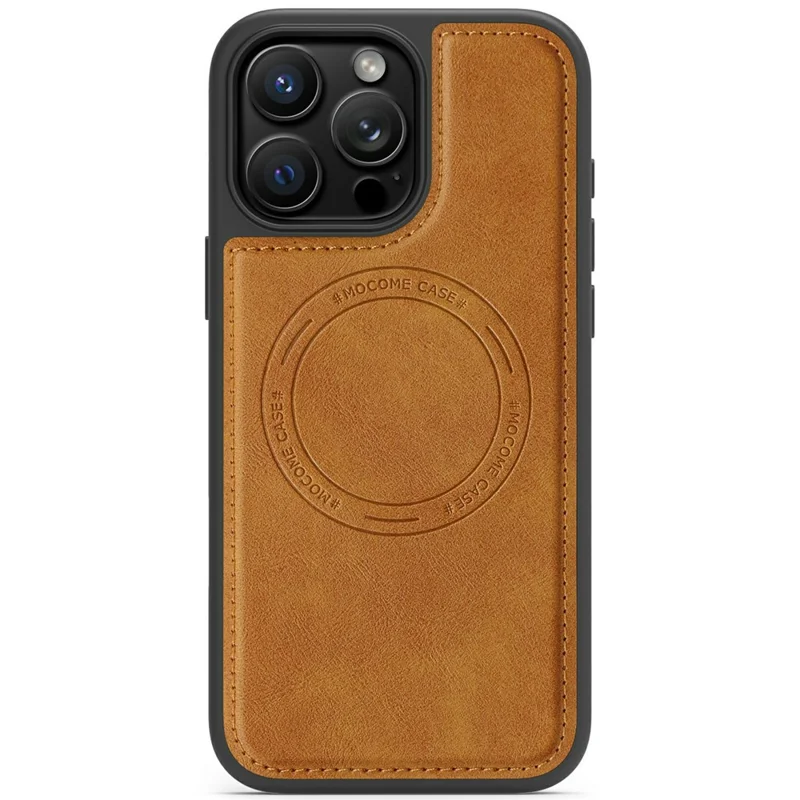 For iPhone 16 Pro Max Case Compatible with MagSafe Leather Back Phone Cover - Brown