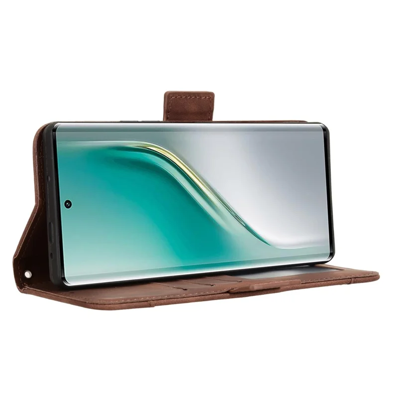 For TECNO Camon 40 4G CM5 Leather Case Phone Wallet Cover with Multiple Card Slots - Brown