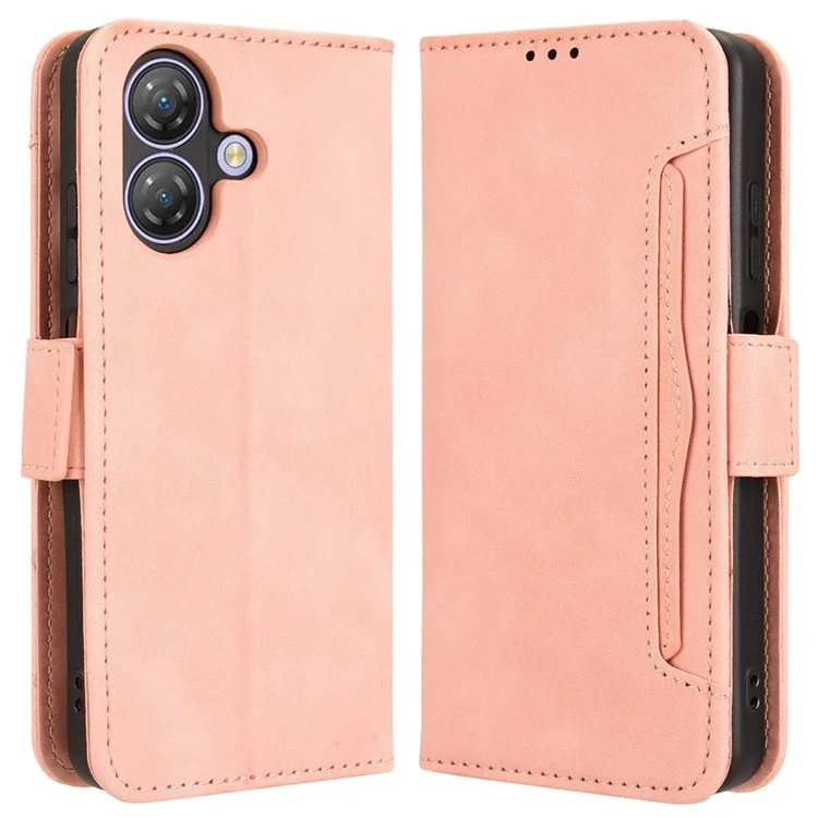 Capa de Couro para Ulefone Note 21 com Carteira e Múltiplos Compartimentos para Cartões - Rosa