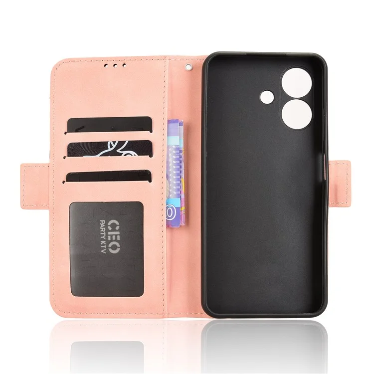 Capa de Couro para Ulefone Note 21 com Carteira e Múltiplos Compartimentos para Cartões - Rosa