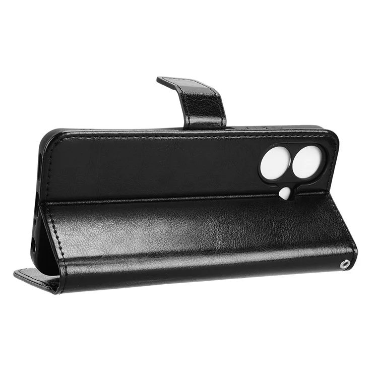 Capa para Ulefone Note 21 com Textura de Couro Crazy Horse, Carteira para Celular - Preto