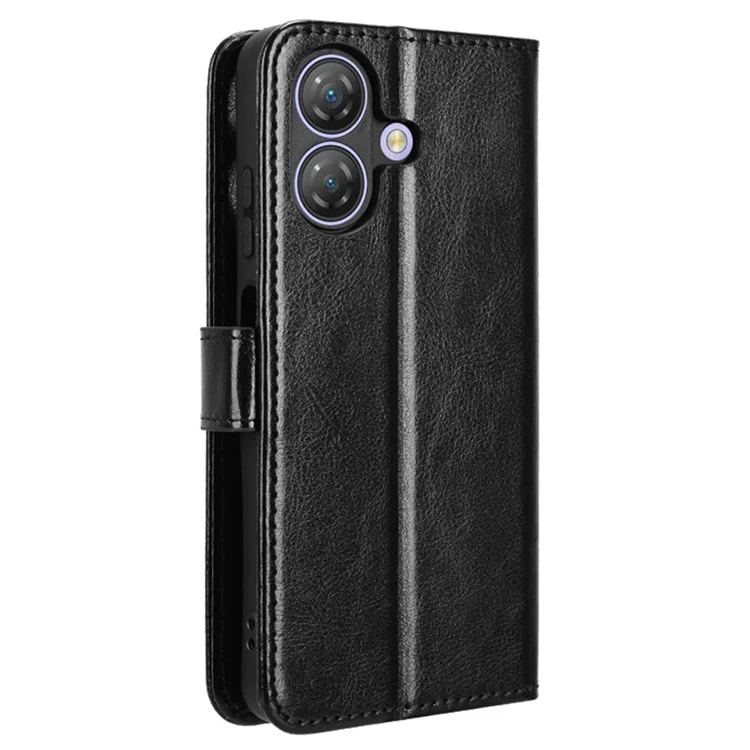 Capa para Ulefone Note 21 com Textura de Couro Crazy Horse, Carteira para Celular - Preto