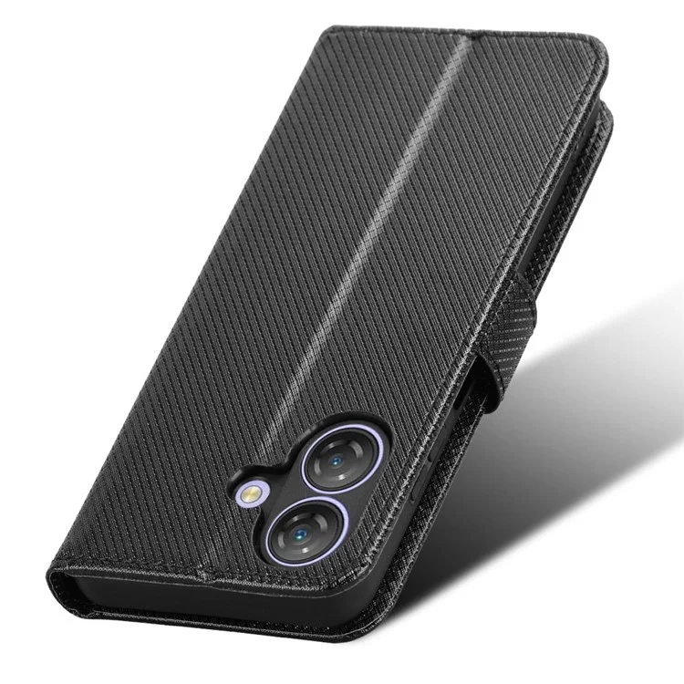 For Ulefone Note 21 Case PU Leather Diamond Texture Wallet Phone Cover - Black