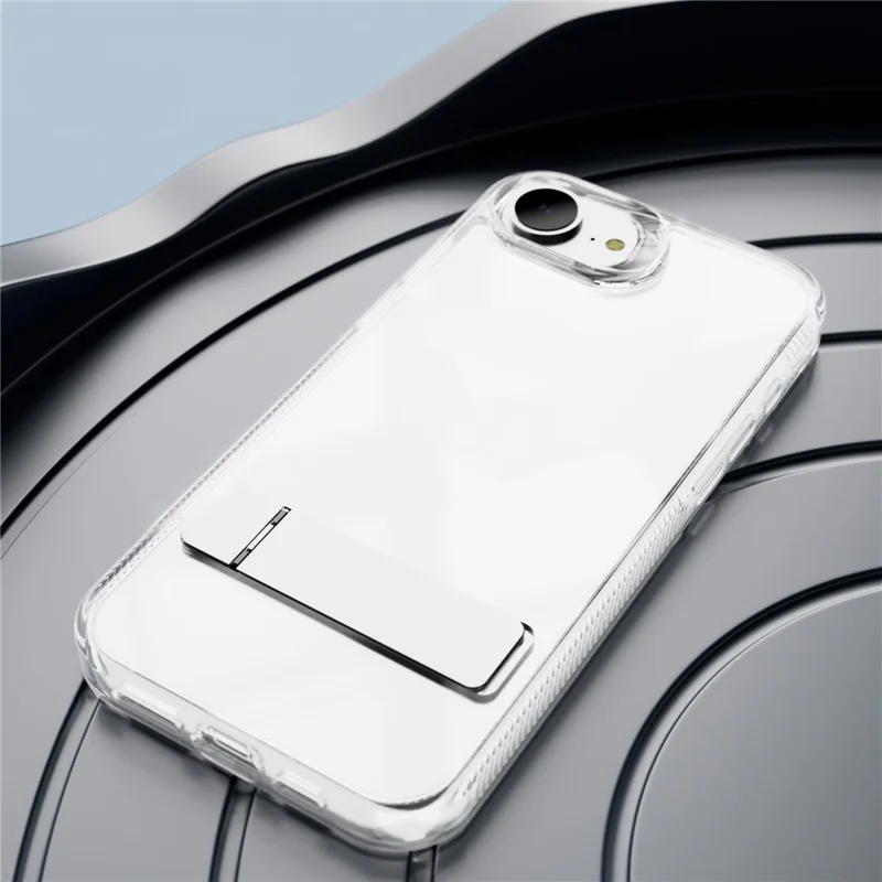 Voor iPhone 16e Hoesje Met Standaard TPU + PC Transparant Telefoonhoesje - Transparant