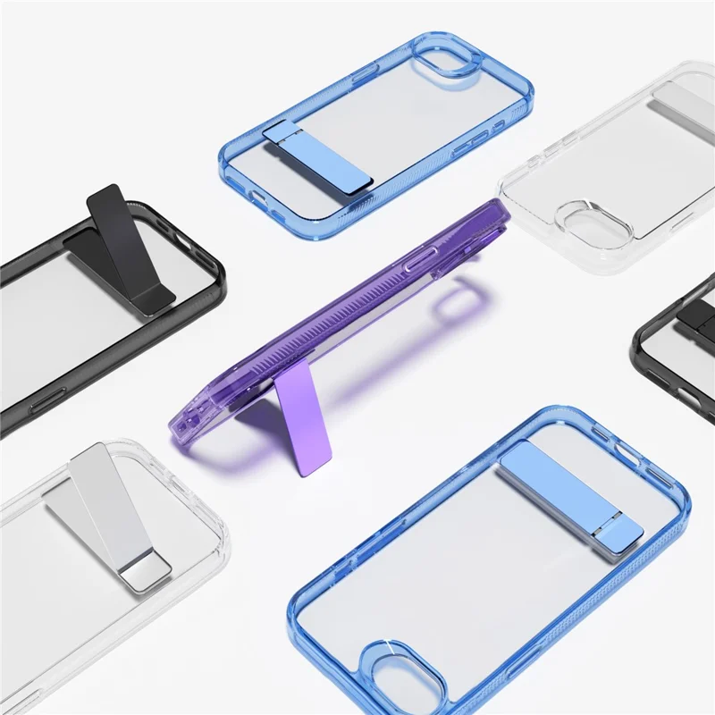 Voor iPhone 16e Hoesje Met Standaard TPU + PC Transparant Telefoonhoesje - Transparant