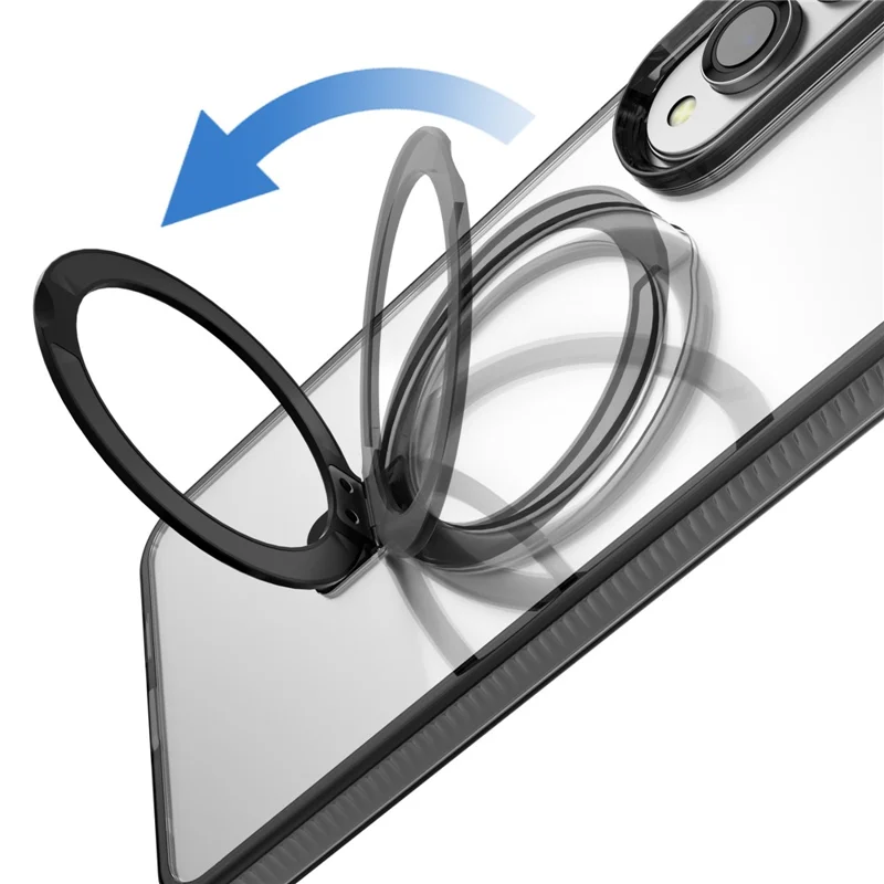 For Samsung Galaxy S25 Edge Case TPU + PC Phone Cover Ring Holder Compatible with MagSafe - Black