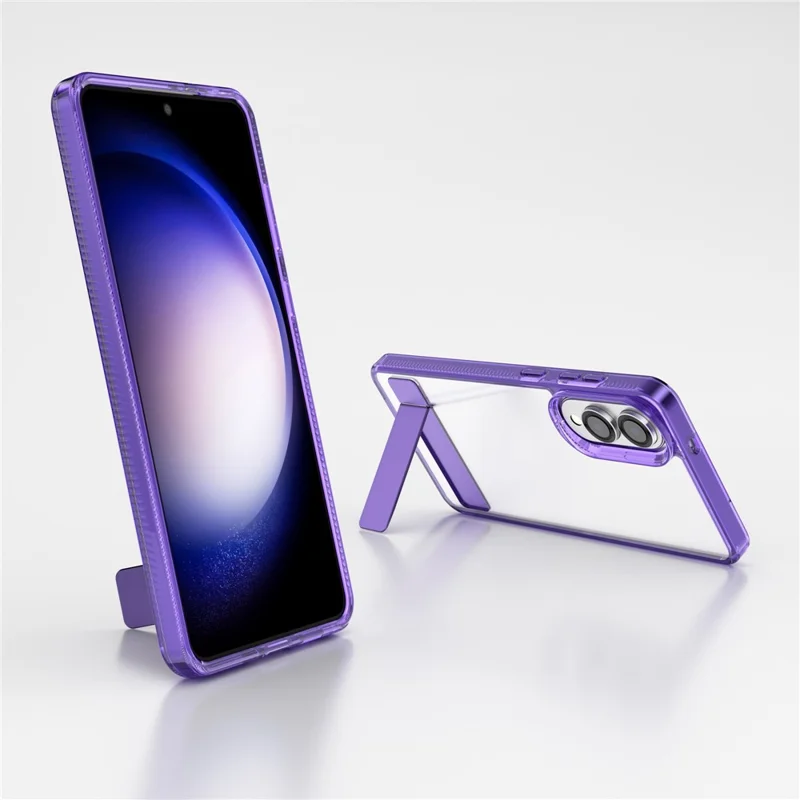 For Samsung Galaxy S25 Edge Case Kickstand TPU + PC Clear Phone Cover - Purple