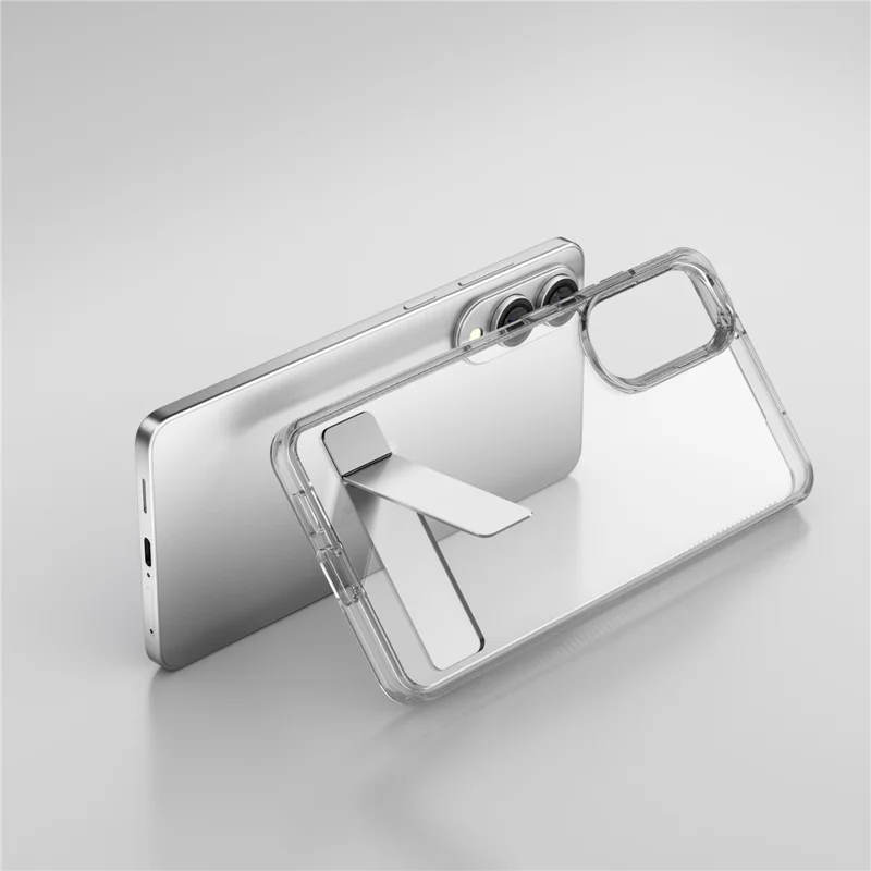 For Samsung Galaxy S25 Edge Case Kickstand TPU + PC Clear Phone Cover - Purple