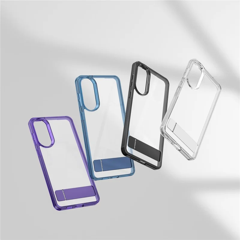 For Samsung Galaxy S25 Edge Case Kickstand TPU + PC Clear Phone Cover - Purple