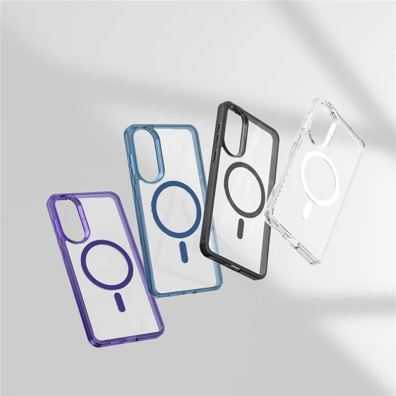 For Samsung Galaxy S25 Edge Case TPU + PC Transparent Phone Cover Compatible with MagSafe - Purple