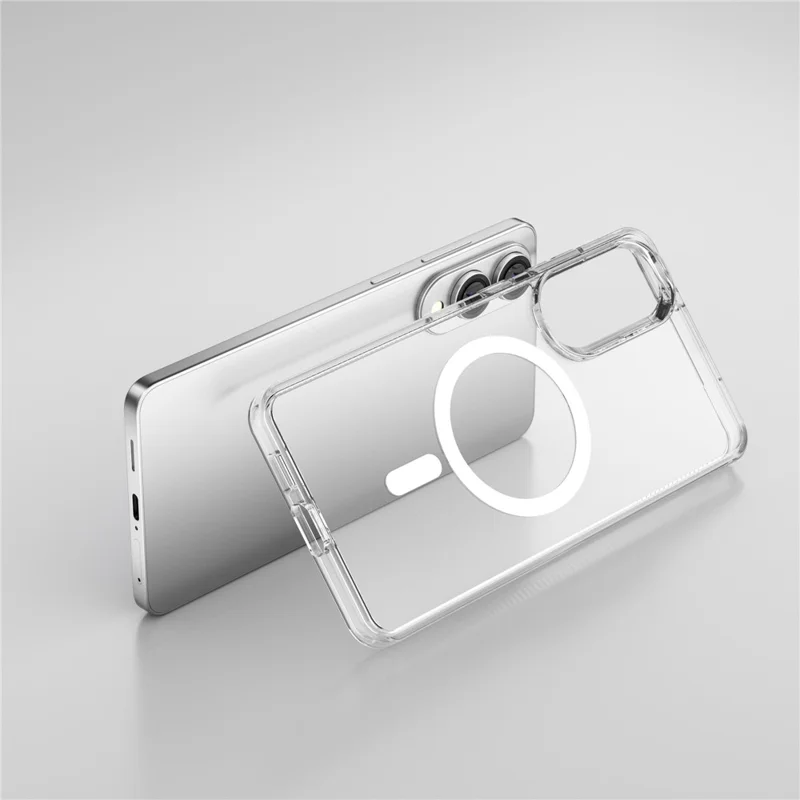 For Samsung Galaxy S25 Edge Case TPU + PC Transparent Phone Cover Magnetic Case - Blue