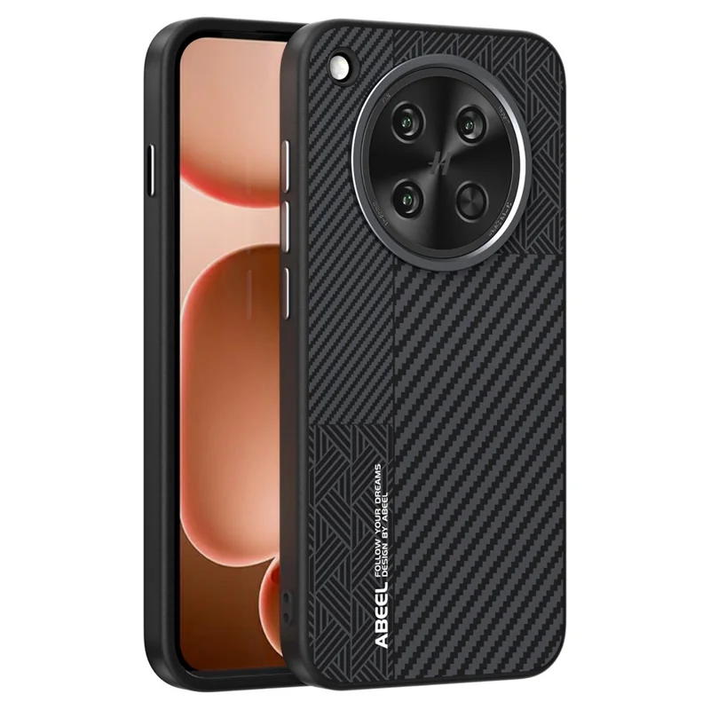 ABEEL Para Oppo Find X8s 5G Capa Magnética PC + TPU + Liga de Alumínio + Capa para Telemóvel em Pele PU - Textura 3