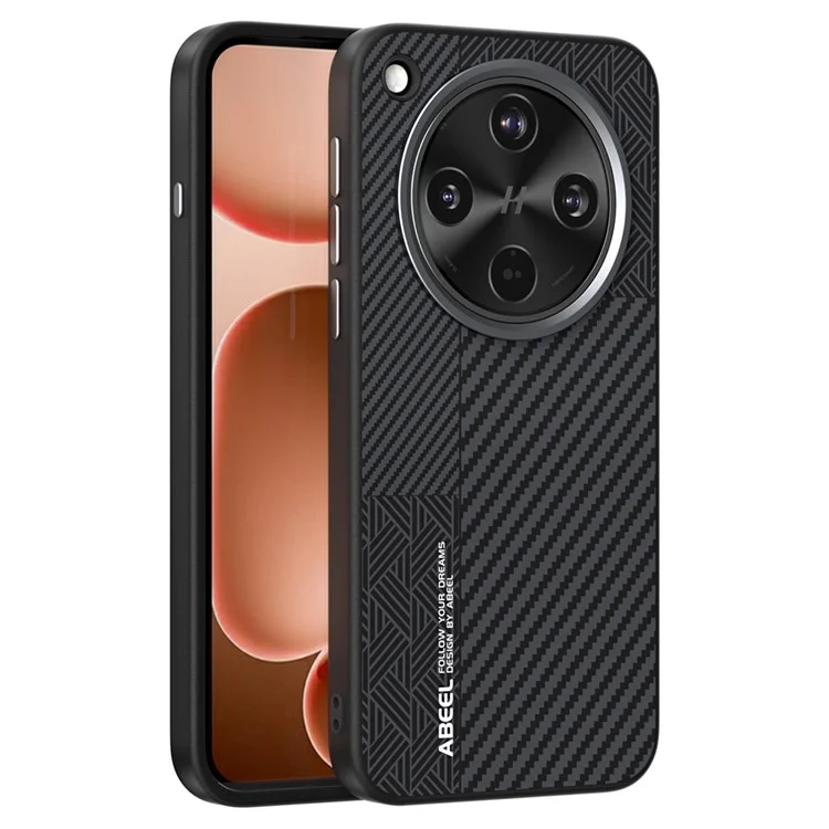 ABEEL For Oppo Find X8s+ 5G Case PC + TPU + Aluminum Alloy + PU Leather Phone Cover Compatible with MagSafe - Texture 1