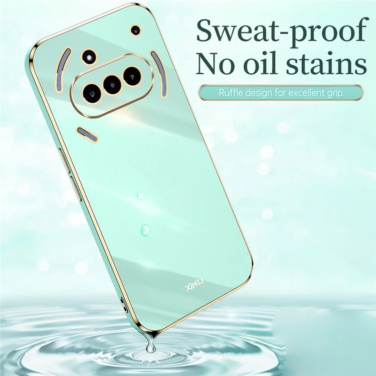 Funda XINLI para Nothing Phone (3a) de TPU con Marco Electropulido - Cian
