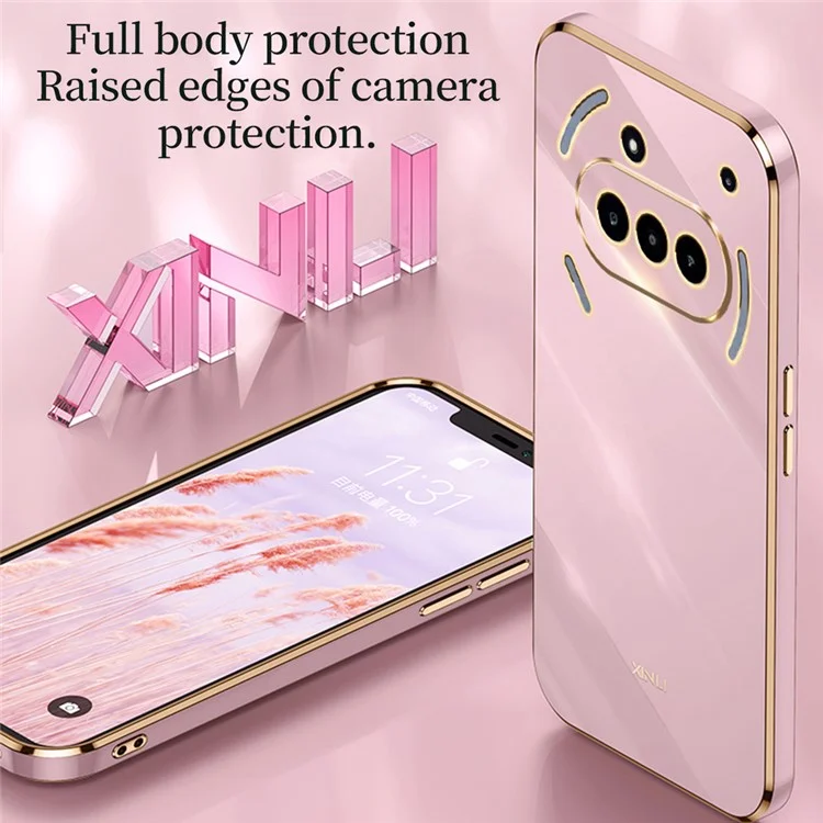Funda XINLI para Nothing Phone (3a) de TPU con Marco Electropulido - Cian