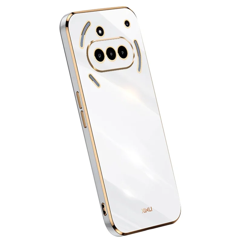 XINLI For Nothing Phone (3a) Case TPU Phone Cover with Electroplating Frame - White