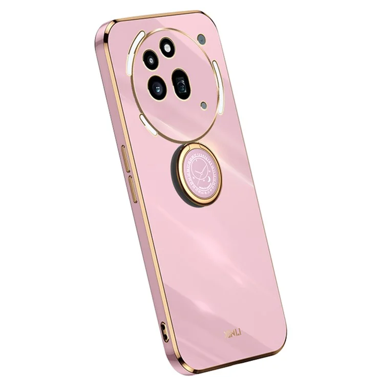 XINLI Für Nothing Phone (3a) Pro Hülle Ring Ständer Elektroplattierung TPU Handyhülle - Lila