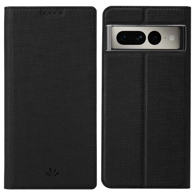 VILI DMX Series for Google Pixel 7 Pro 5G PU Leather Flip Cover Stand Magnetic Auto Closing Protective Case with Card Holder - Black