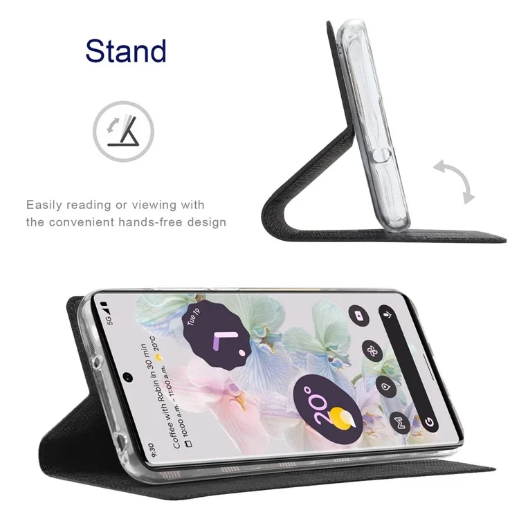VILI DMX Series for Google Pixel 7 Pro 5G PU Leather Flip Cover Stand Magnetic Auto Closing Protective Case with Card Holder - Black