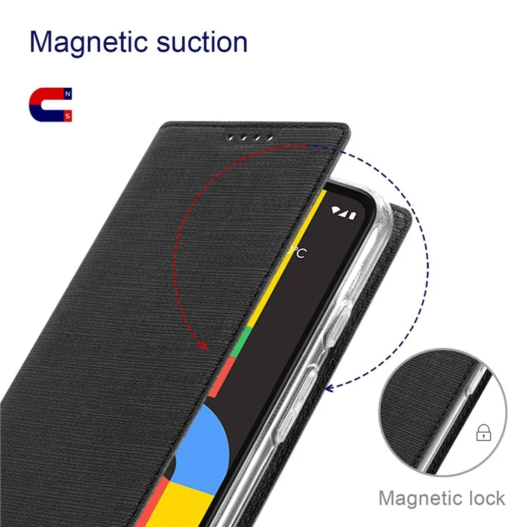 VILI DMX Series for Google Pixel 7 Pro 5G PU Leather Flip Cover Stand Magnetic Auto Closing Protective Case with Card Holder - Black