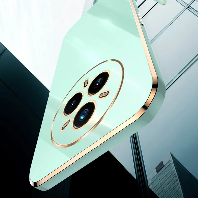 XINLI voor Realme 14 Pro+ 5G hoesje TPU telefoonhoes met gegalvaniseerde rand - Cyaan