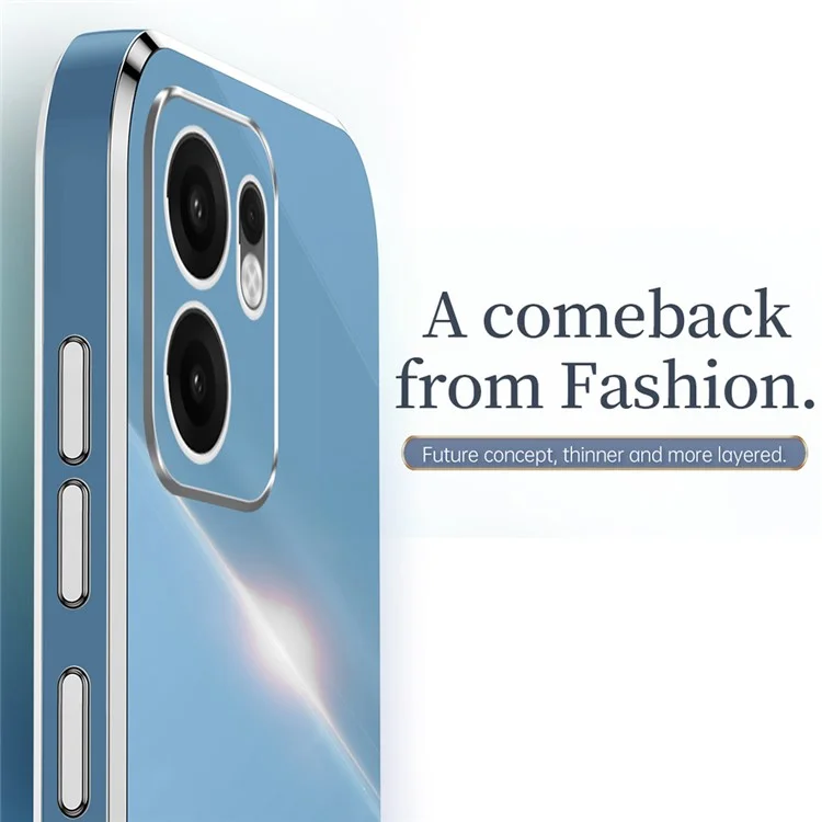 XINLI pour Oppo Reno13 F 5G Étui avec Anneau de Support et Revêtement Électrolytique en TPU - Cyan