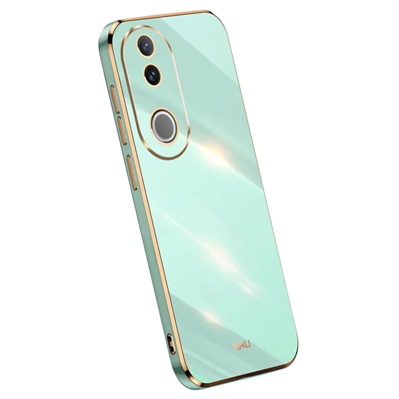 XINLI For vivo V50 5G Case TPU Phone Cover with Electroplating Frame - Cyan