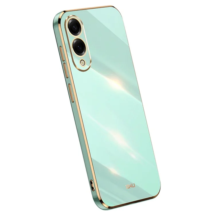 Capa XINLI para Samsung Galaxy S25 Edge em TPU com Moldura Eletroplatinada - Ciano