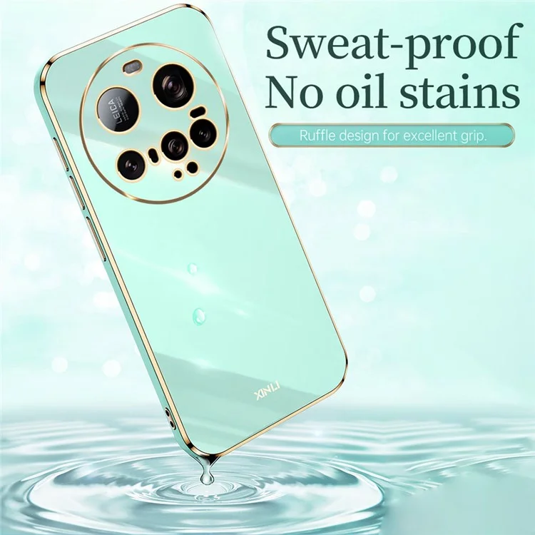 XINLI Pour Xiaomi 15 Ultra Étui avec Anneau Support et Béquille, Coque de Téléphone TPU Électrolytique - Cyan