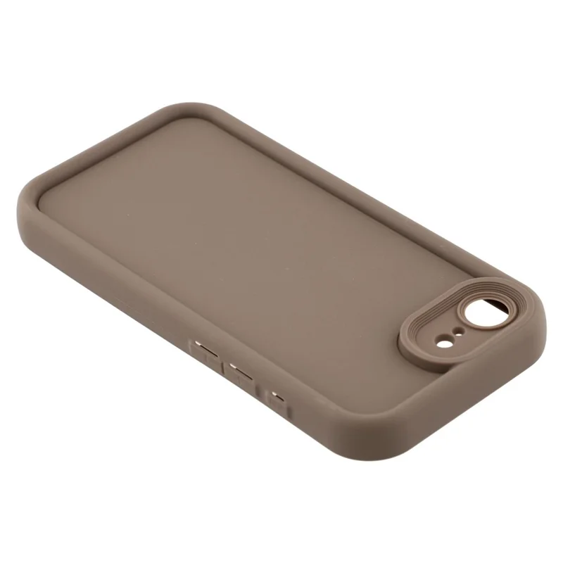 Groothandelaar voor iPhone 16e hoesje met groefdesign TPU anti-slip telefoonhoes - Bruin