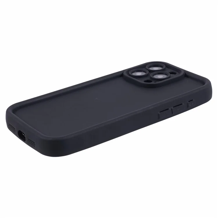 Acquisto all'ingrosso per custodia iPhone 14 Pro Max, design scanalato, cover per telefono in TPU antiscivolo - Nero