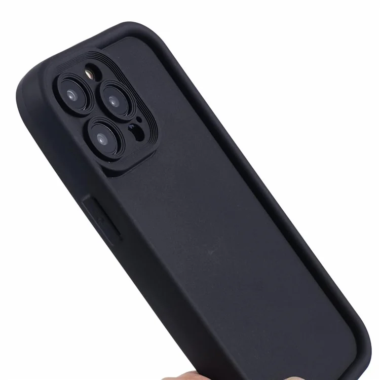 Acquisto all'ingrosso per custodia iPhone 14 Pro Max, design scanalato, cover per telefono in TPU antiscivolo - Nero