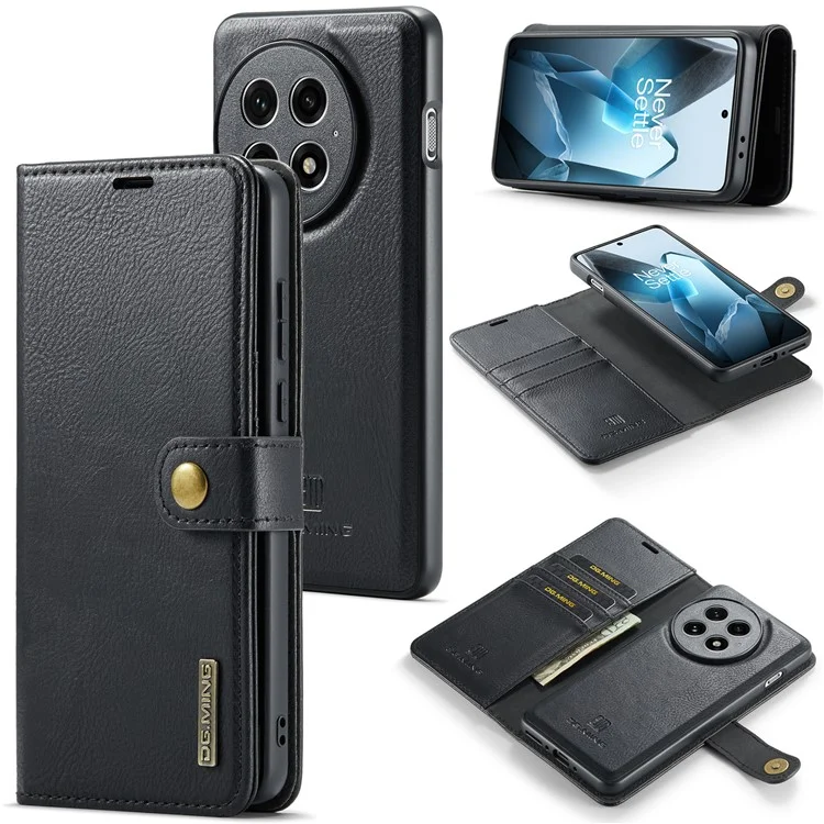DG.MING per OnePlus 13 Cover Staccabile in Pelle Divisibile per Telefono - Nero