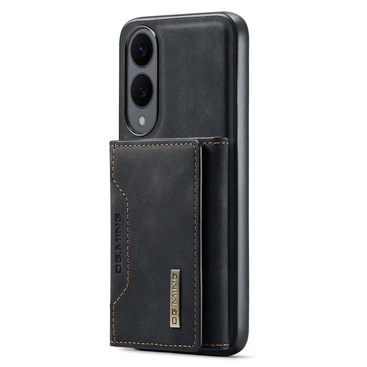 DG.MING M2 Series for Samsung Galaxy S25 Edge Case PU + PC + TPU Phone Cover Detachable Wallet - Black