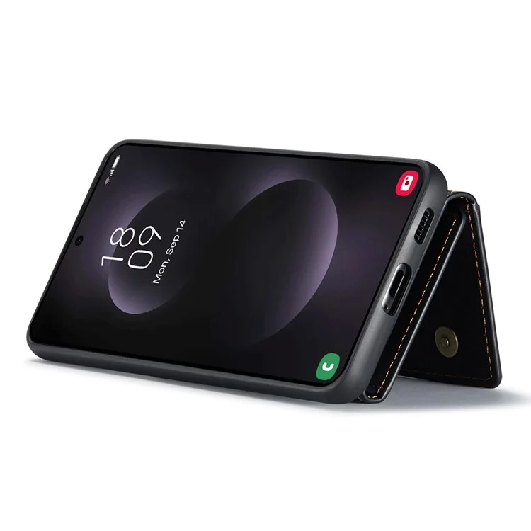 DG.MING M2 Series for Samsung Galaxy S25 Edge Case PU + PC + TPU Phone Cover Detachable Wallet - Black