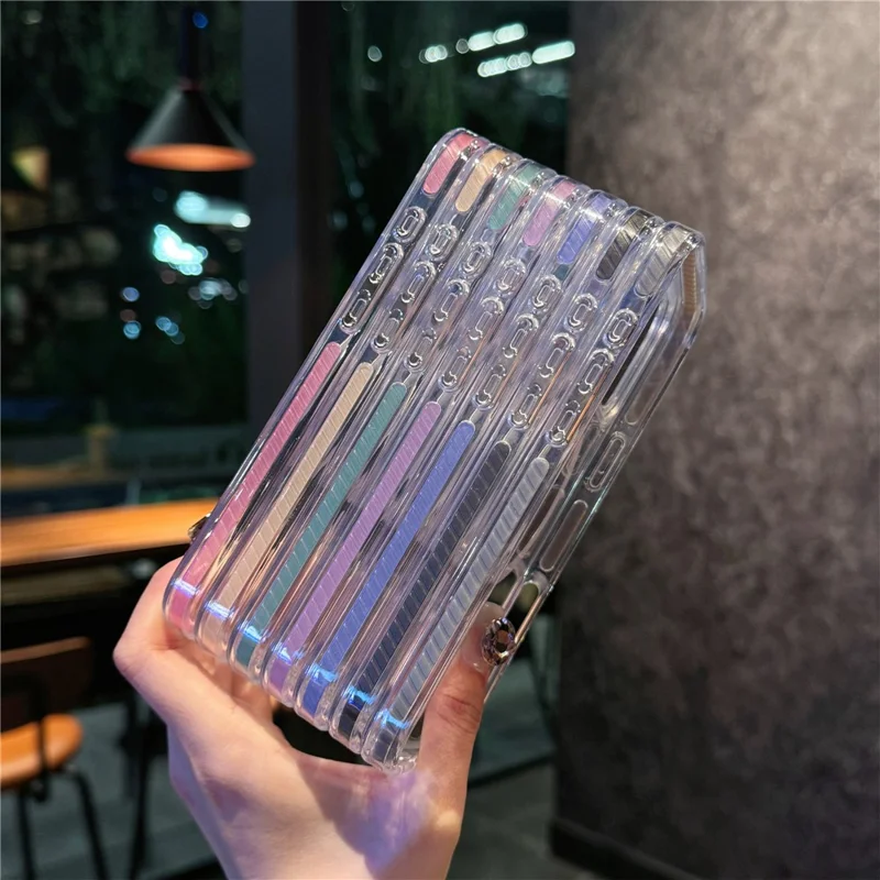 For iPhone 16 Pro Case Compatible with MagSafe Glitter Ring TPU + Acrylic Clear Phone Cover Airbag Protection - Blue