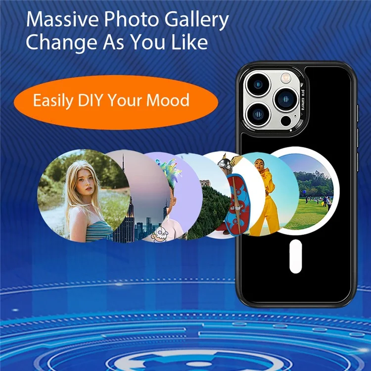 For iPhone 15 Pro E-Ink Phone Case Compatible with MagSafe NFC 6-Color TPU + PC Back Cover