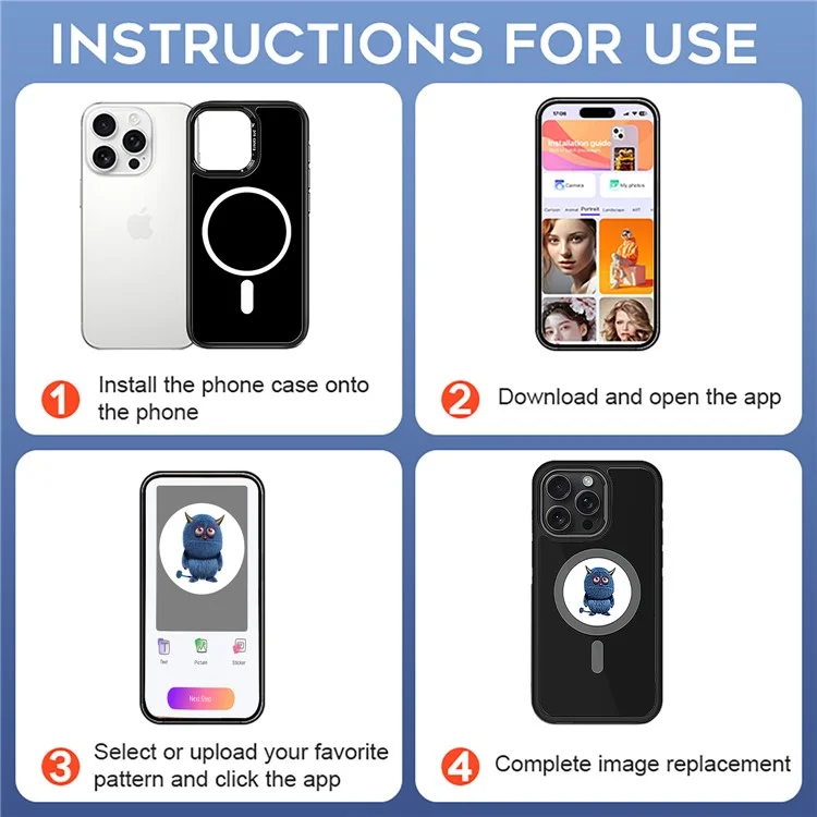 For iPhone 15 Pro E-Ink Phone Case Compatible with MagSafe NFC 6-Color TPU + PC Back Cover