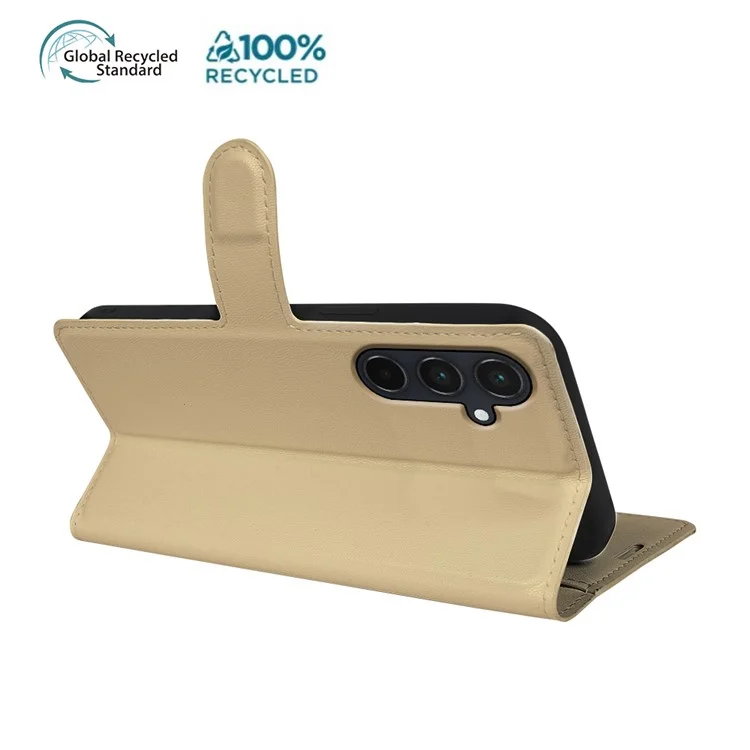 Чехол-подставка для Samsung Galaxy A15 5G / 4G из биологически разлагаемого экологически чистого RPET RPVB, тонкий чехол для телефона с отделением для карт - Хаки