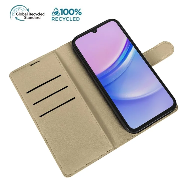 Чехол-подставка для Samsung Galaxy A15 5G / 4G из биологически разлагаемого экологически чистого RPET RPVB, тонкий чехол для телефона с отделением для карт - Хаки